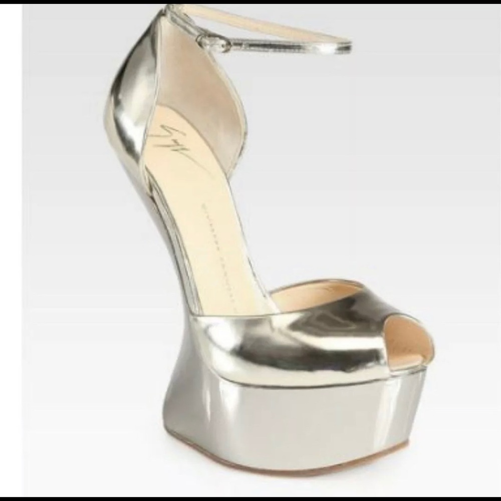 Giuseppe Metallic Wedge Sandals